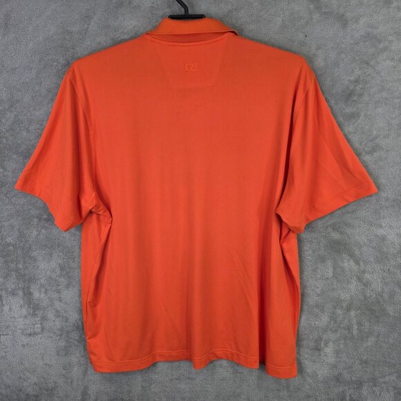 Mens Cutter & Buck Orange Polo Shirt OSU Cowboy Logo Polyester Blend Stretch XXL - Picture 5 of 8
